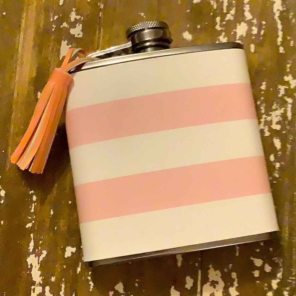 Gartner Studios Pink Stainless Steel Flask 5.8 fl oz - Fun Gift, Desk Accessory